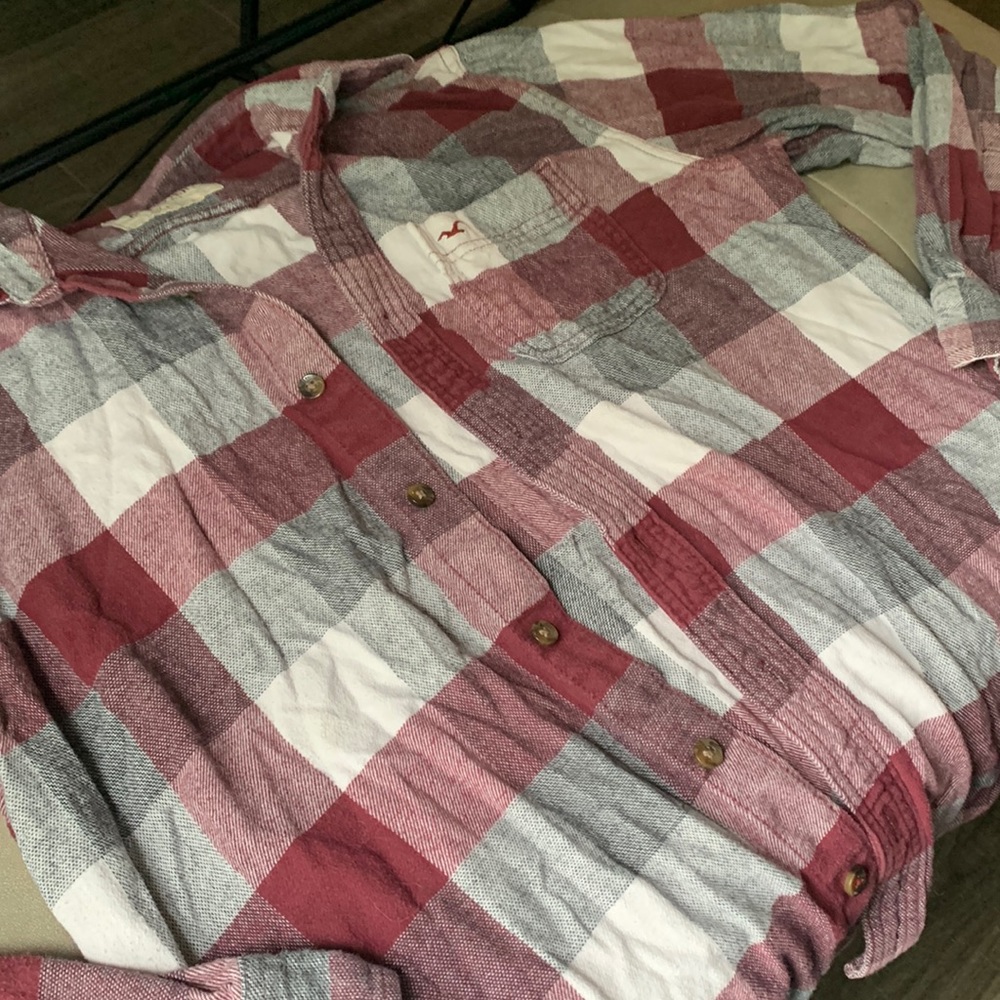 Men’s Large Hollister Long Sleeve Checkered Button Down Shirt